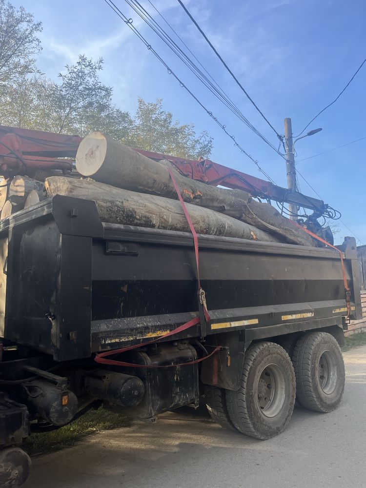 Transport pamant , nisip lemne ,moloz incarcare cu macara24t