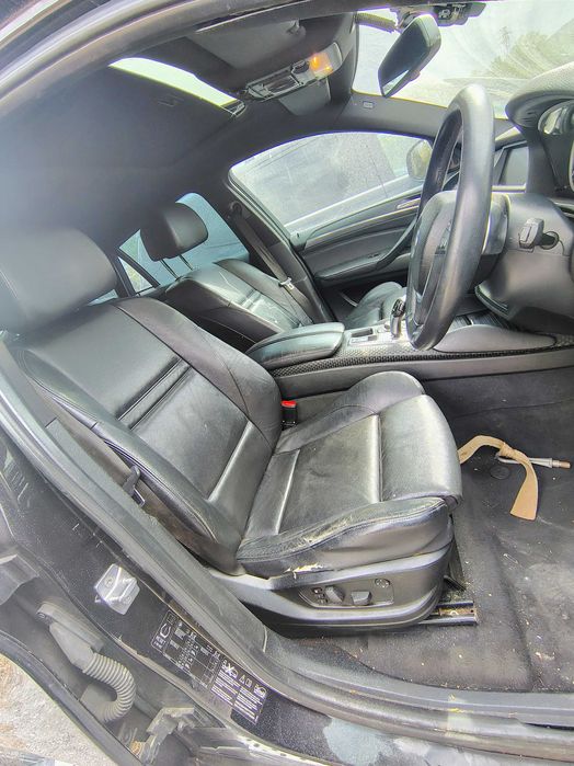 Черен кожен салон с подгрев Рекаро БМВ Х6 Е71