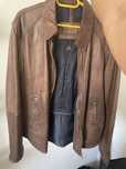 Geaca de piele barbat marimea L Massimo Duti maro