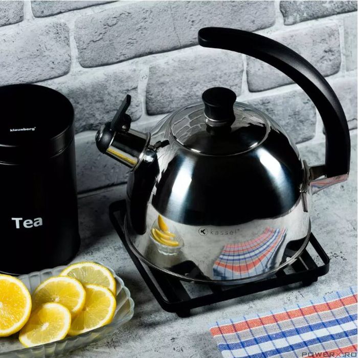 Fierbător tradițional fabricat din inox, ceainic 2.6 litri, 19-23