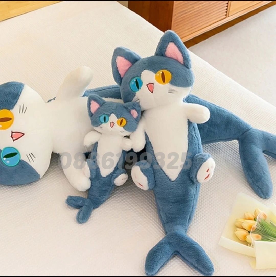 Плюшена играчка Коте Акула, Котка акула Плюшена играчка възглавница