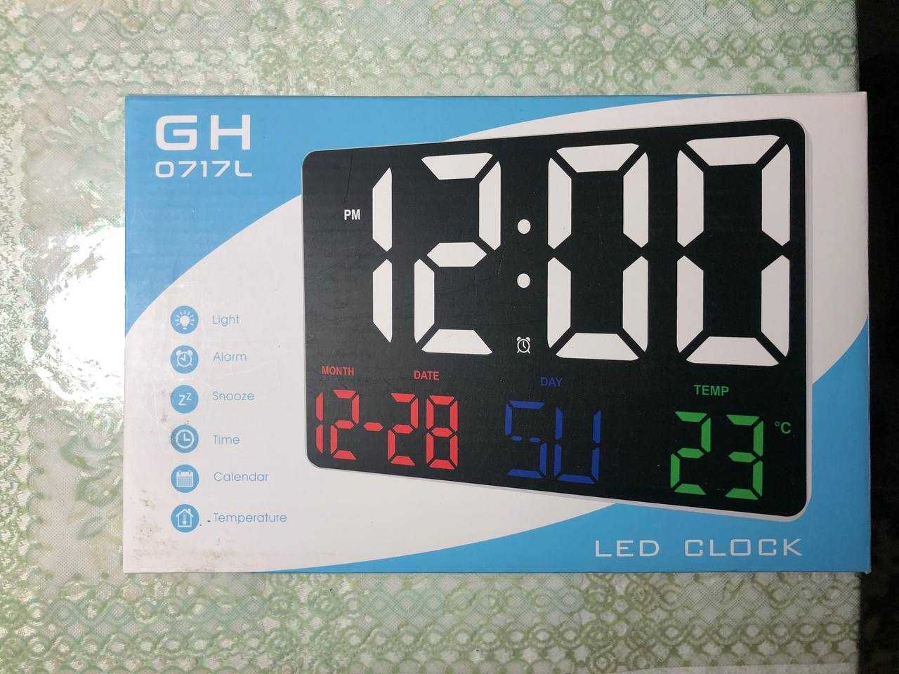 Настенные часы LED Digital Clock GH0717L, пластик
