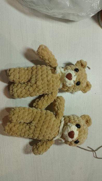 Мишка вязанный, маленькая игрушка,