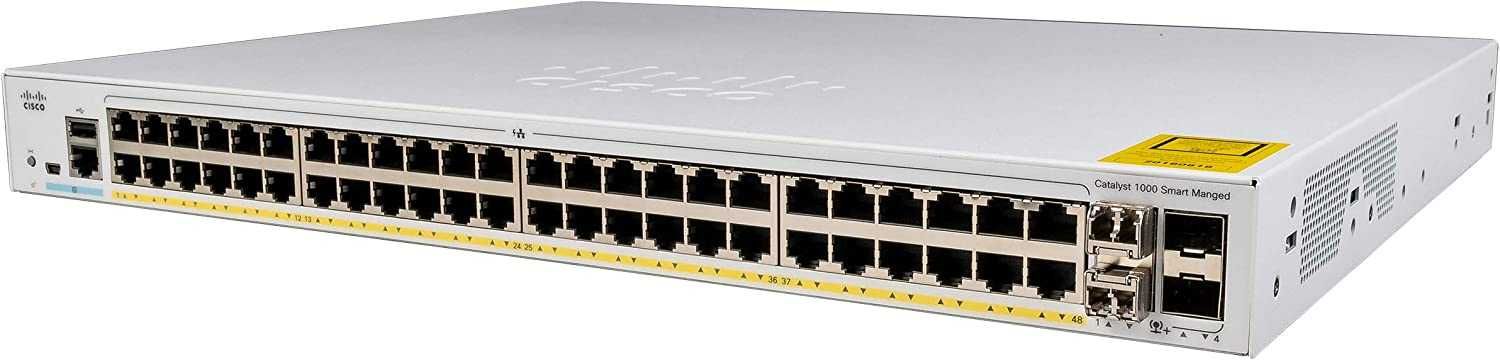 Коммутатор Cisco Catalyst 1000-48T-4X-L, 48 (GbE), 4 порта 10G SFP+