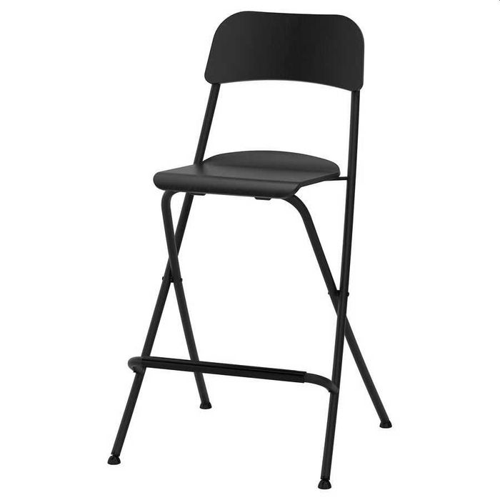 FRANKLIN Ikea scaun bar cu spătar, pliant, înălțimea blat negru 63 cm