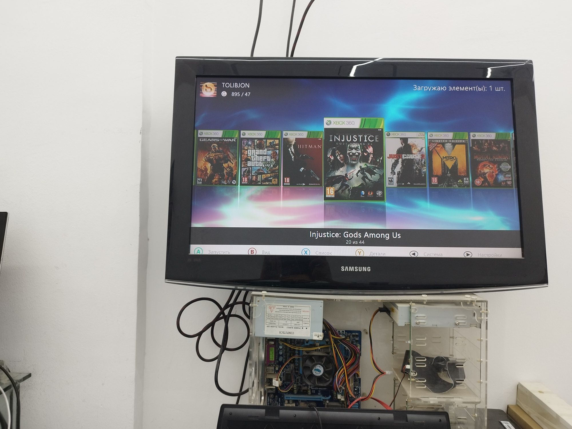 Xbox 360+жостик+игры