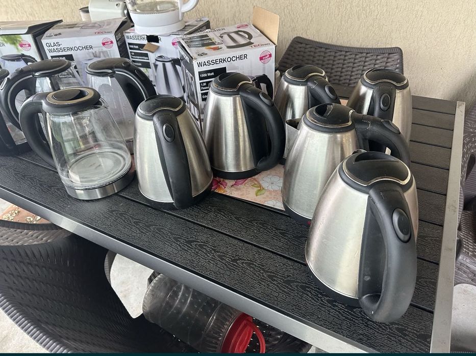 Fierbator electric cu leduri pt apa cu sita ceai din sticla sau inox