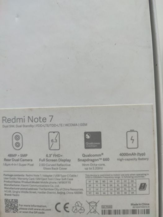 Redmi note 7 4/64 цвет nebula red