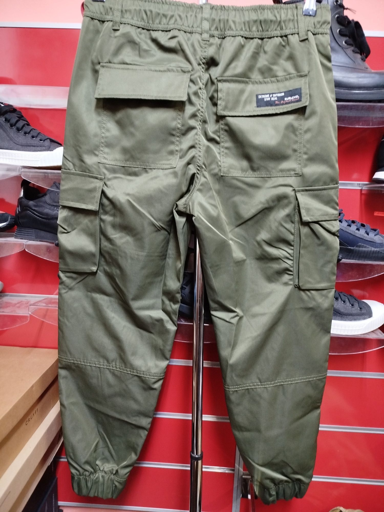 Мъжки карго панталон Sublevel M , L , XL ,XXL зелено долнище еластичен