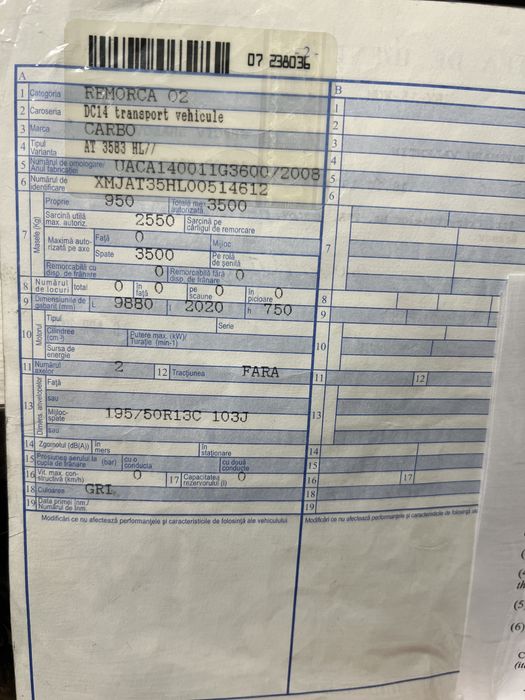 Platforma auto duba cu 2 axe