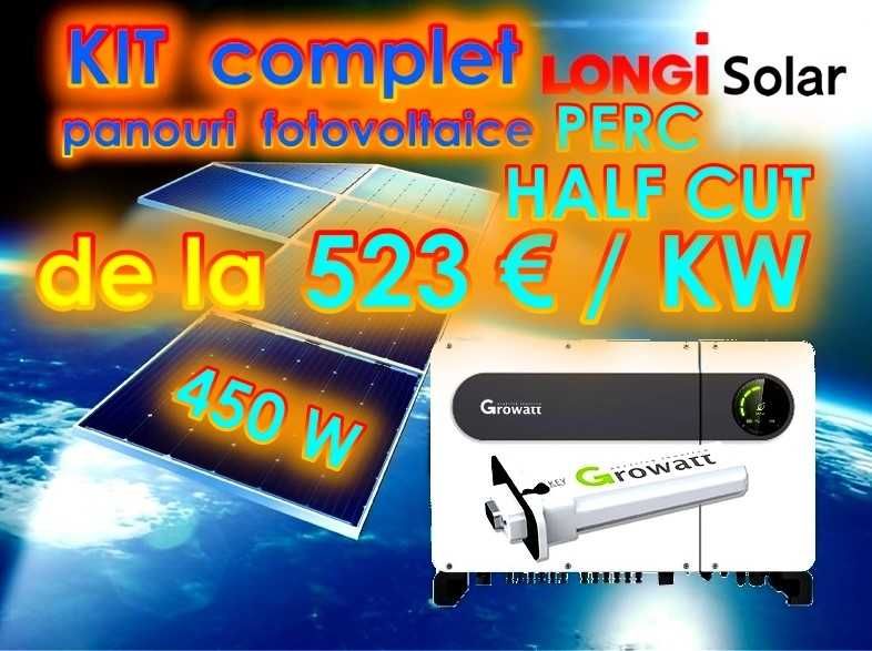 5.4 Kw Kit complet panouri fotovoltaice 450KW Longi Growatt HALF CUT