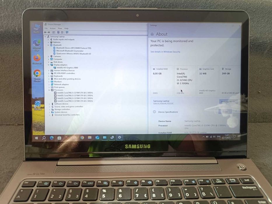 Продавам бърз лаптоп Samsung, 13 инча, Intel Core i5