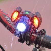Водоустойчив LED фар за велосипед с три светлини и ръчен фокус