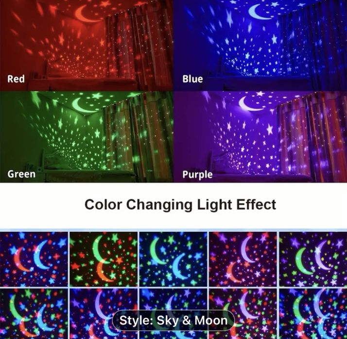 Детска нощна лед лампа Звездно небе