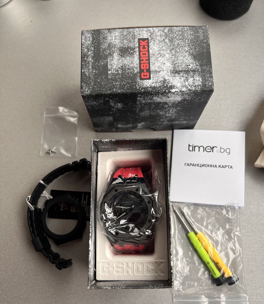 Casioak / Gasio G-Shock GA-2100 Mod Black/Red