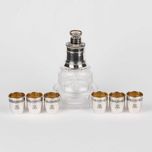 Set pentru bauturi,din cristal si argint 950-Franta cca 1890-argint.ro