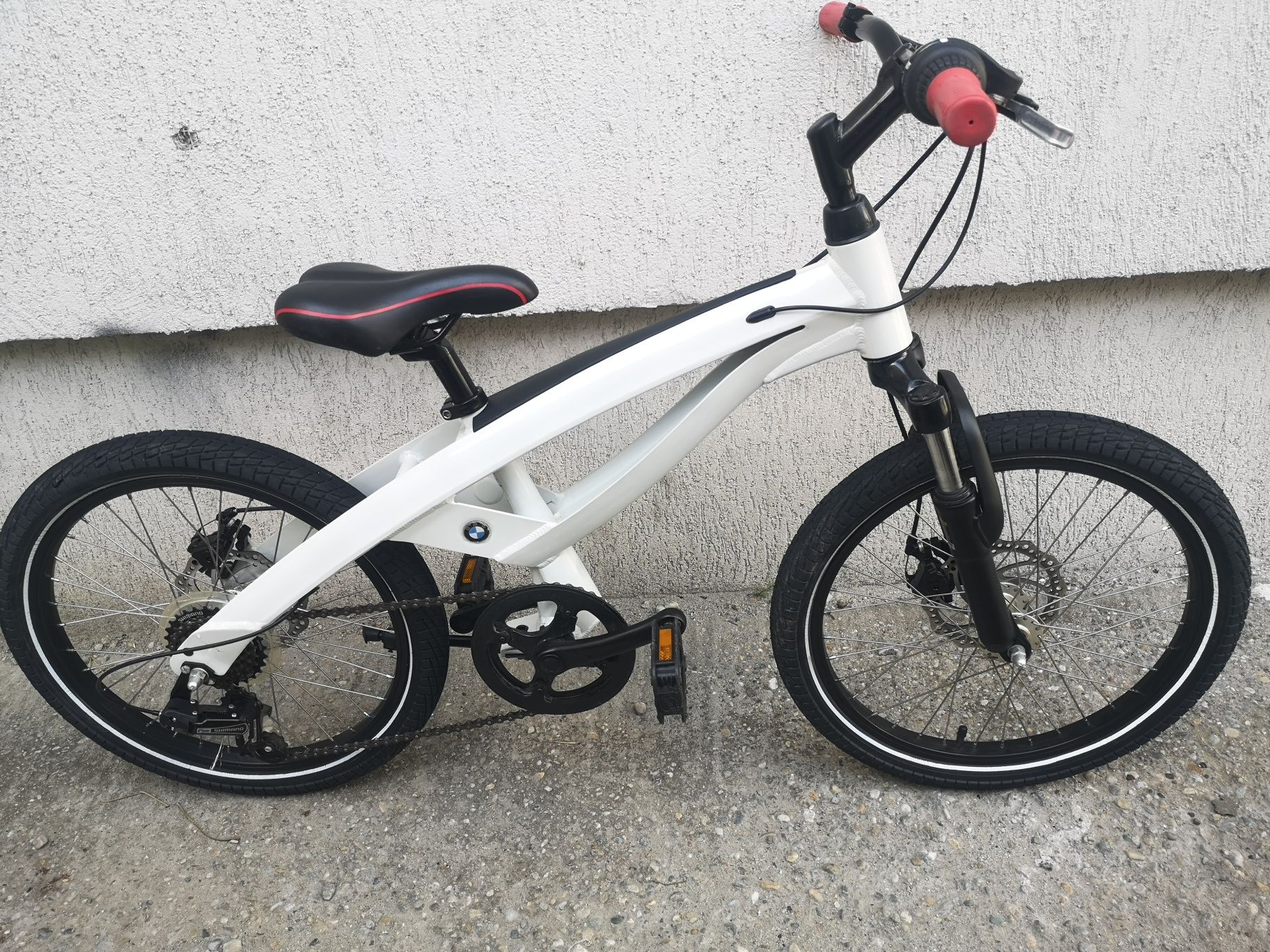 Bicicleta copii BMW JUNIOR 20 Zoll frane disc alb perlat 6-9 ani