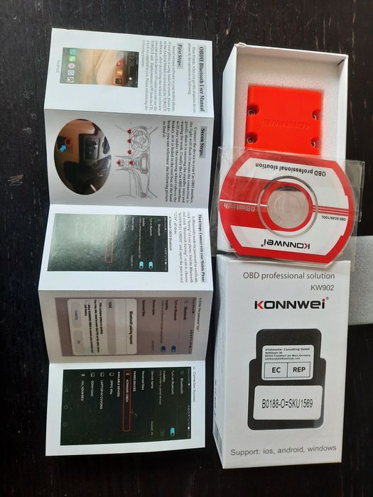 Diagnoza OBD2 KONNWEI KW902, Bluetooth, Android, PC, ELM 327 OBDII, PI