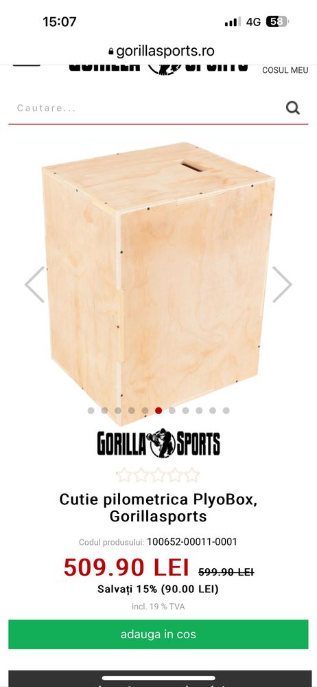 Cutie pilometrica PlyoBox, Gorillasports noua Germany