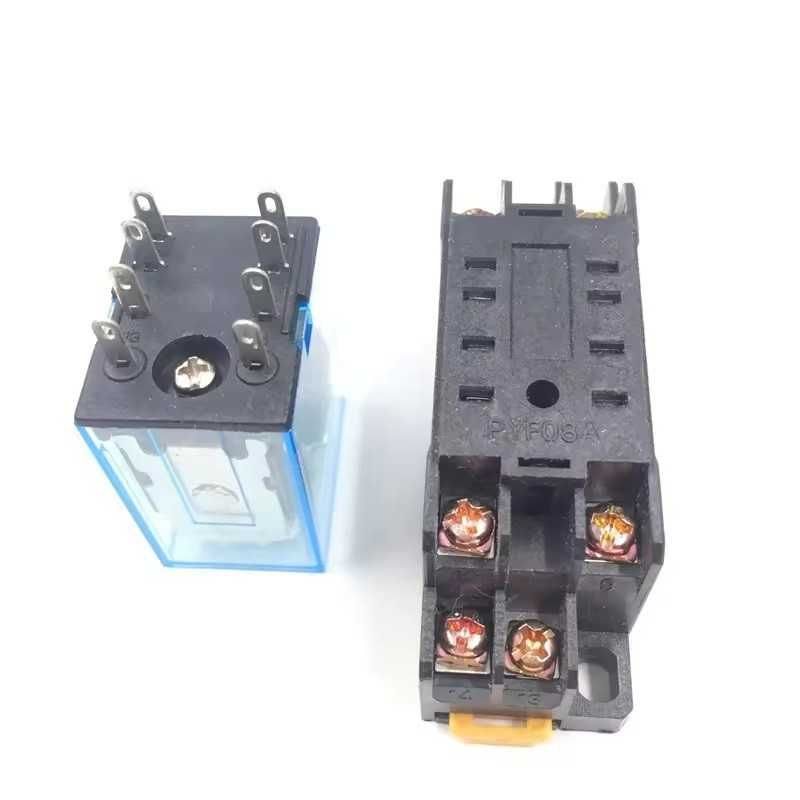 Реле и/или цокъл с Бобина 12VDC/220VAC, Контакти 2НО+2НЗ, Ток 5А, 4001