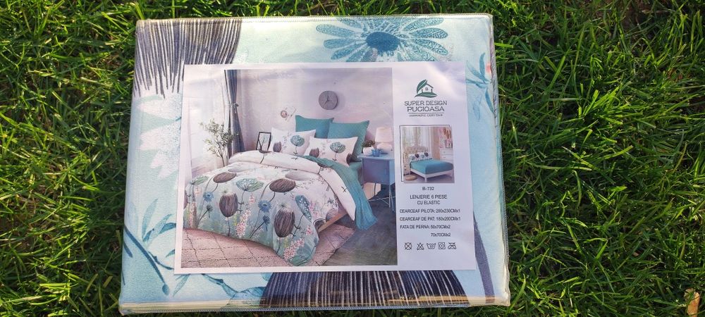 Vând lenjerie de pat 6 piese cu elastic