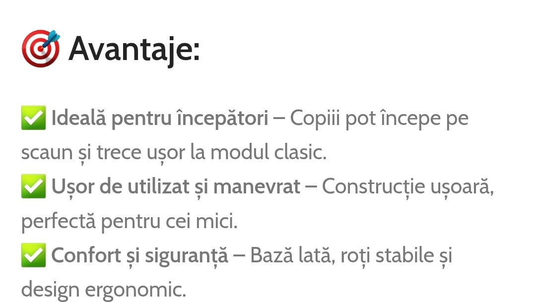 Trotinetă cu scaun