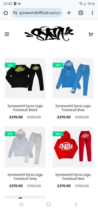 Trening  compleu Syna workd red  / Trapstar  / Essentials