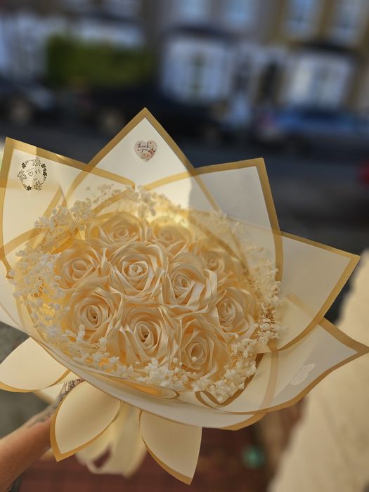 Satin flowers  handmade roses