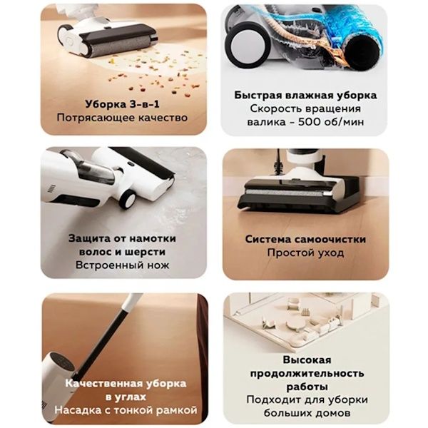 Беспроводной вертикальный пылесос для пола Xiaomi Truclean W20 Wet Dry