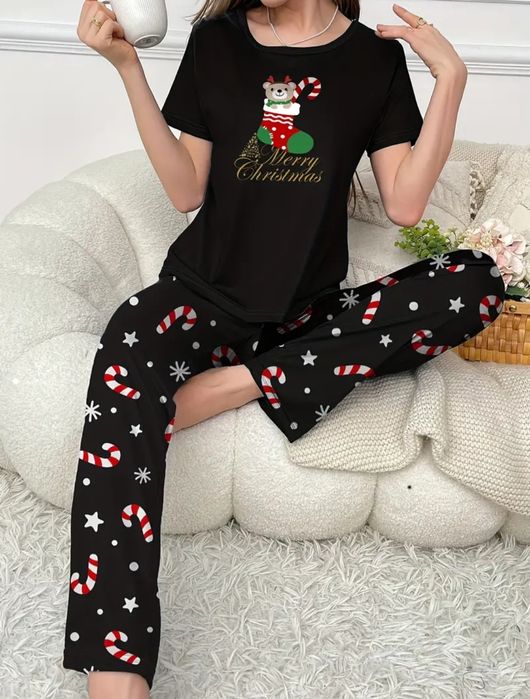 Set pijamale Crăciun damă/bărbați mărime S (damă) și L (bărbați)