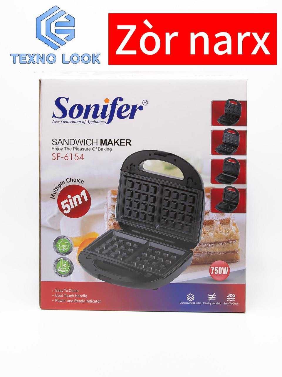 Toster  Sonifer vafli 3 xil tur SF-6154 — 5-1 ,750 Vt. Dastavka bor!!!