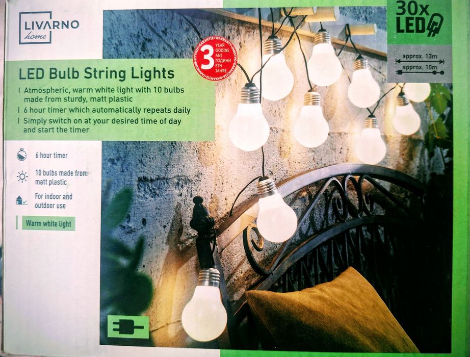 Верига от светодиодни  led лампи от 10бр.