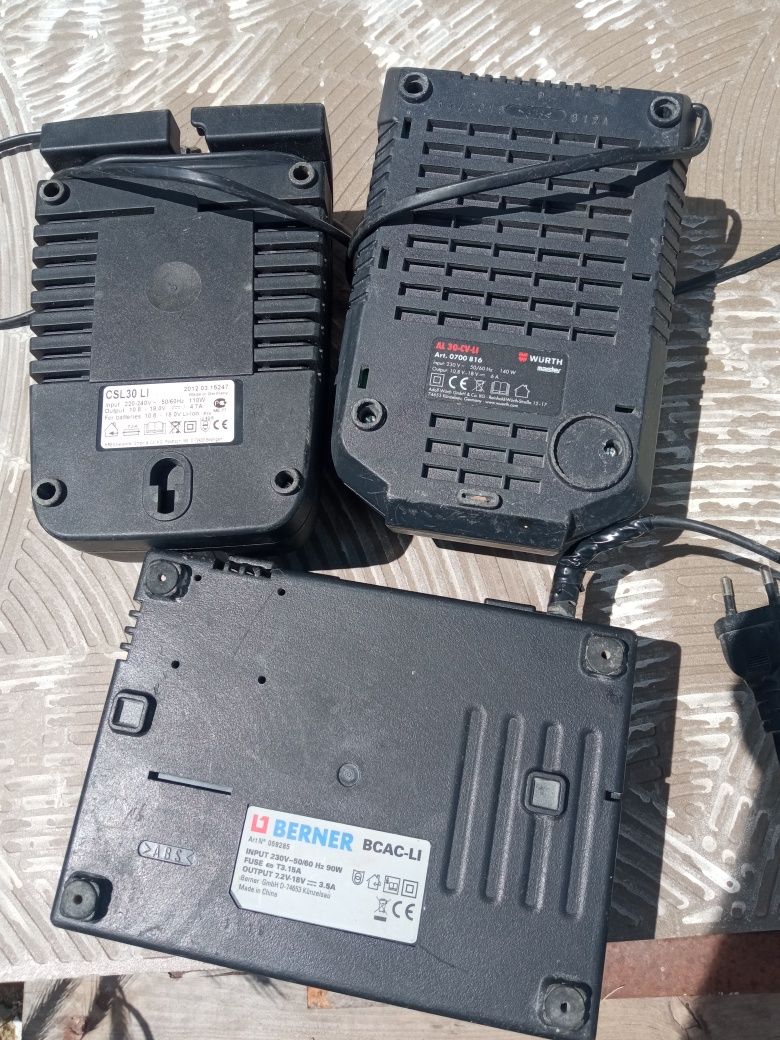 Зарядни устройства 18v  kress, würth,berner , Bosch 36v