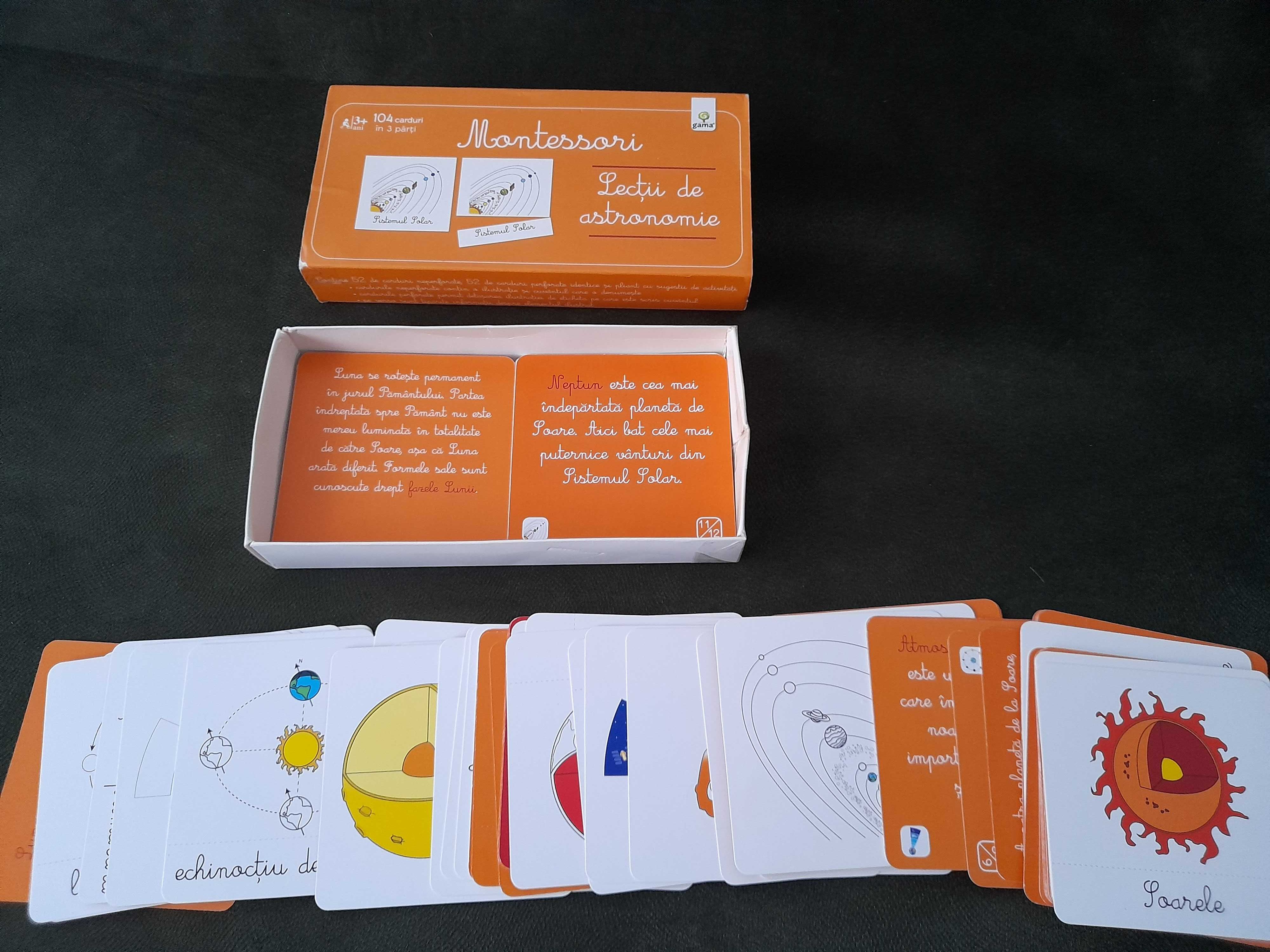 104 carduri Lectii de astronomie Montessori