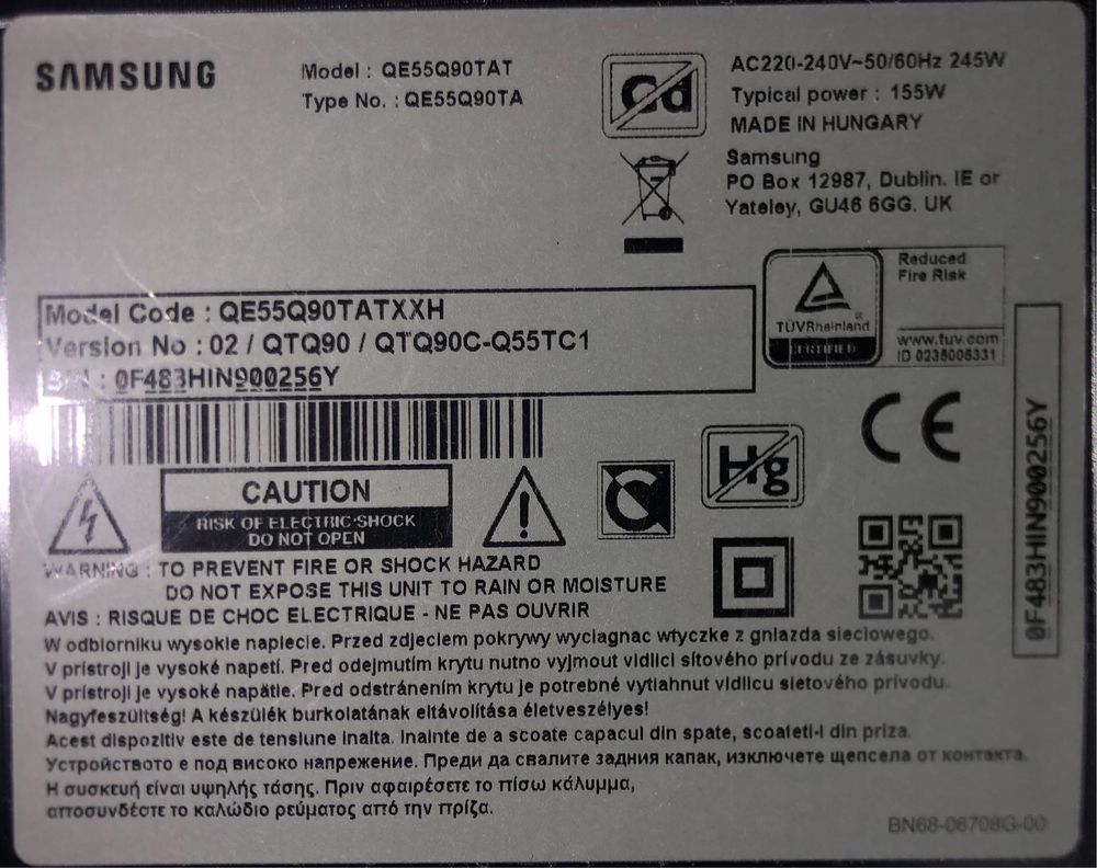 Placi LED TV Samsung QLED, Ultra HD, 4K Smart 55Q90T, HDR, 138 cm