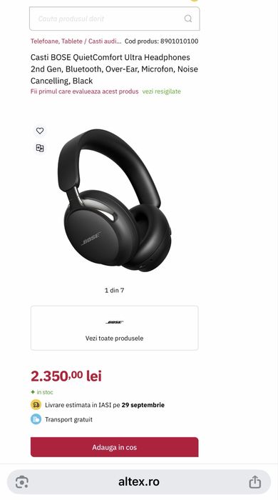 Casti bose quietcomfort ultra 2nd gen noi sigilate originale