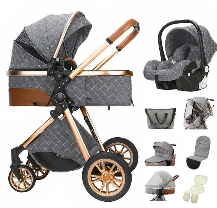 NOU Carucior bebe 3 in 1 bebelus landou copii pliabil smart + CADOU