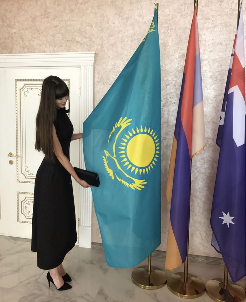 Флаг Казахстана 150х90см/2х1м