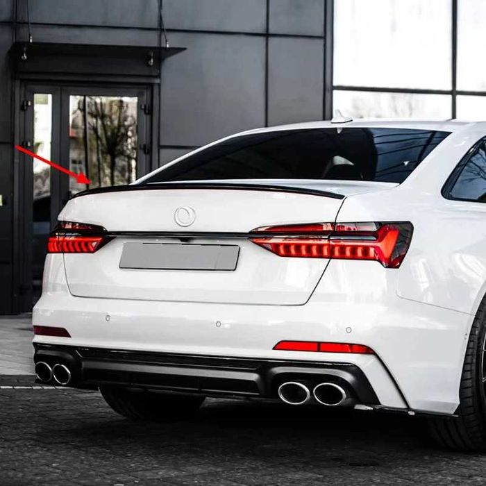 Eleron Portbagaj Lip Codita pentru Audi A6 C8 S6 (2019+), Negru Lucios