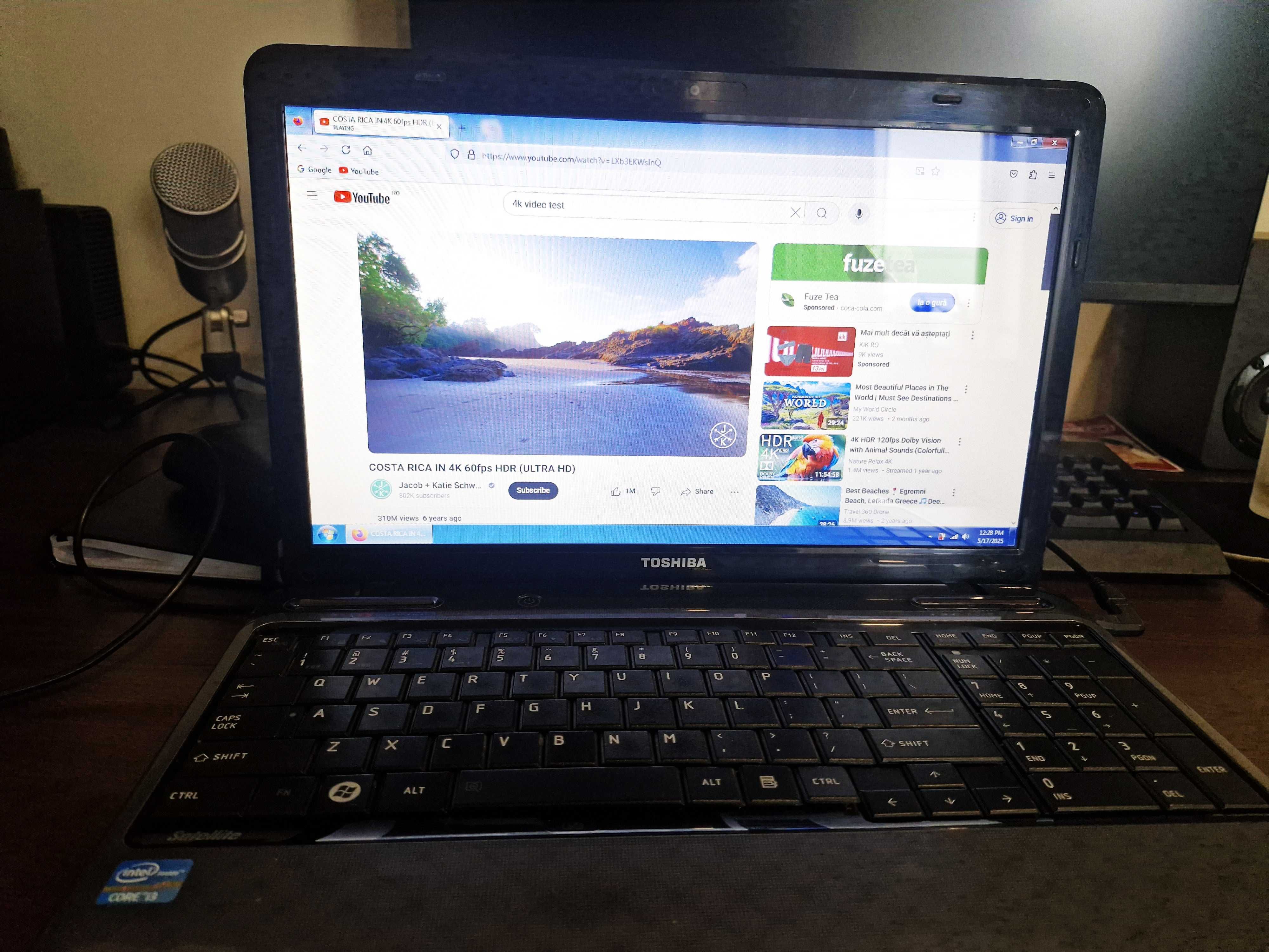 Laptop Toshiba - Intel I3, 8gb ram, SSD