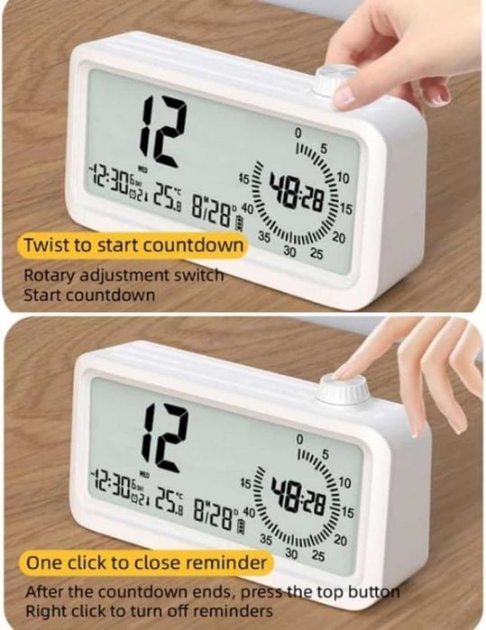 Визуален таймер, будилник с двоен дисплей