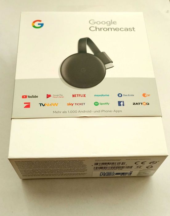 Оригинален Chromecast 3 + адаптор за мрежови кабел RJ45