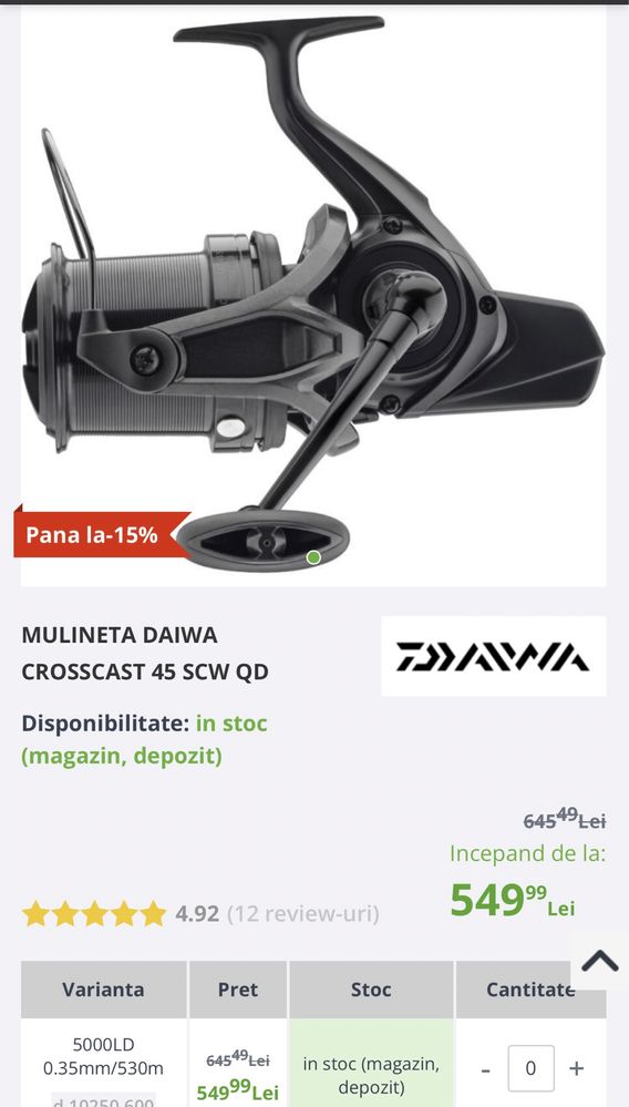 Mulineta Daiwa Crosscast 45 SCW QD