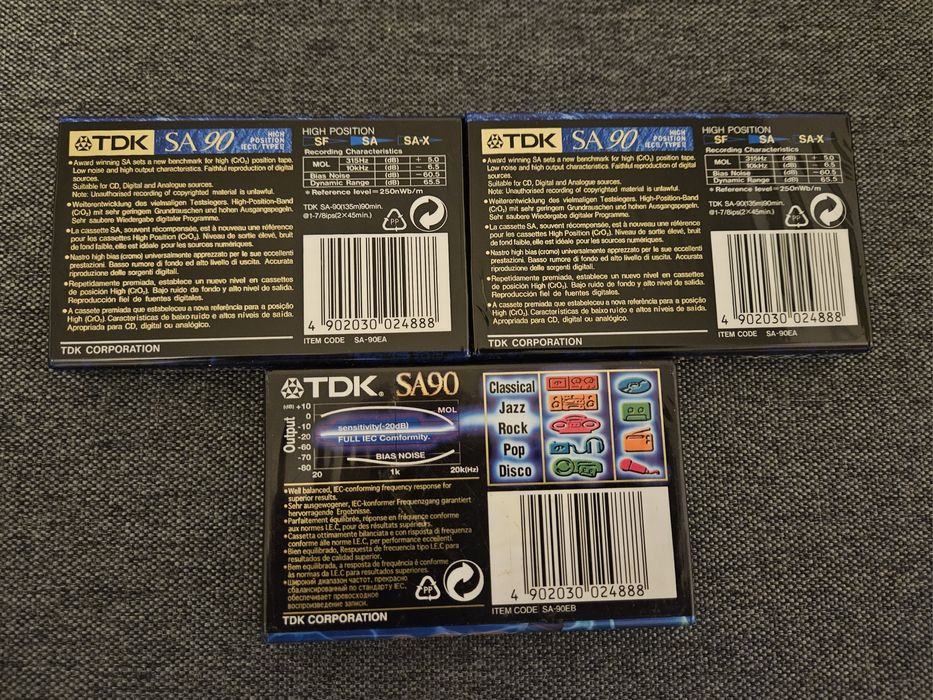 3 Casete Audio TDK SA90