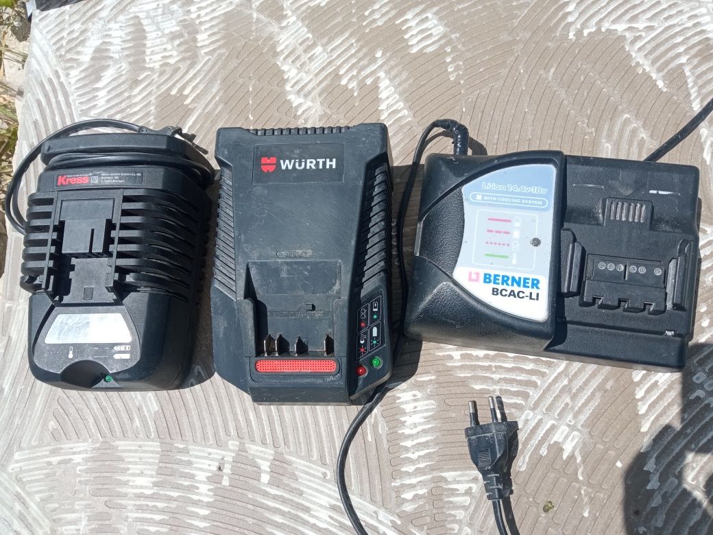 Зарядни устройства 18v  kress, würth,berner , Bosch 36v