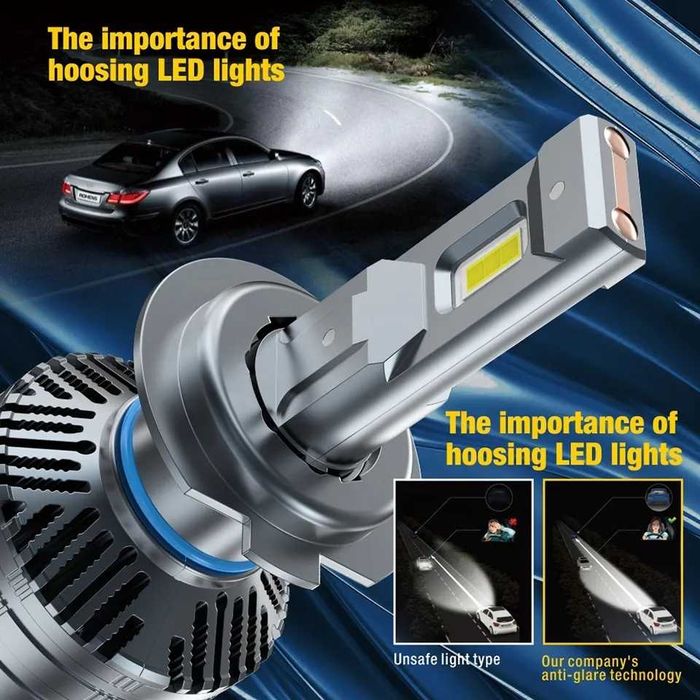 Set 2 becuri cu led H7 9-36V, model V20 , 120w 12000lm 6000k, CANBUS