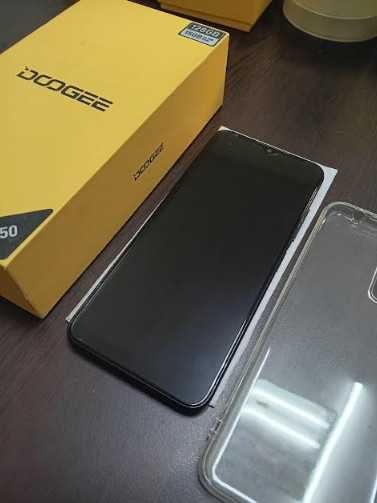 Смартфон Doogee N50 Dual SIM 128GB / 8GB, с прозрачен калъф, черен