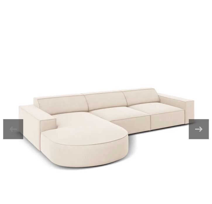 Coltar bej din catifea Jodie - Micadoni Home