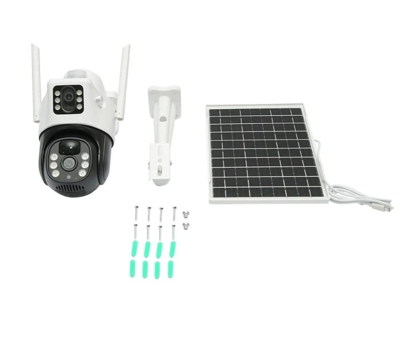 Camera WIFi de supraveghere rotativa V380 solar night vision IP66 PTZ