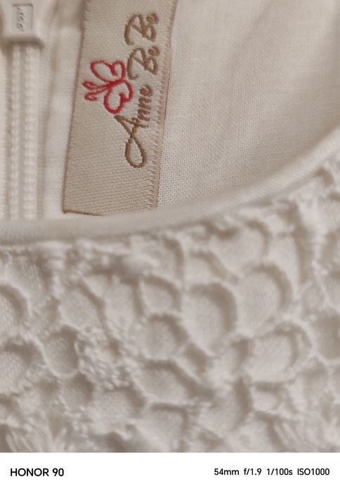 Rochiță Elegantă Albă de Ocazie Anne Be Be (Trena Detașabilă Inclusă)